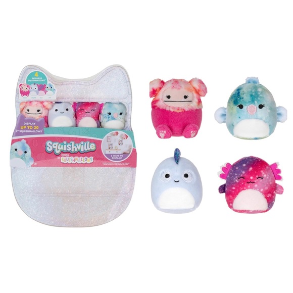 Squishmallows Squishville Play & Display Storage Case With 4 Mini 2-Inch Plush Toys - Big Foot, Axolotl, Parrot, Chameleon - View #11